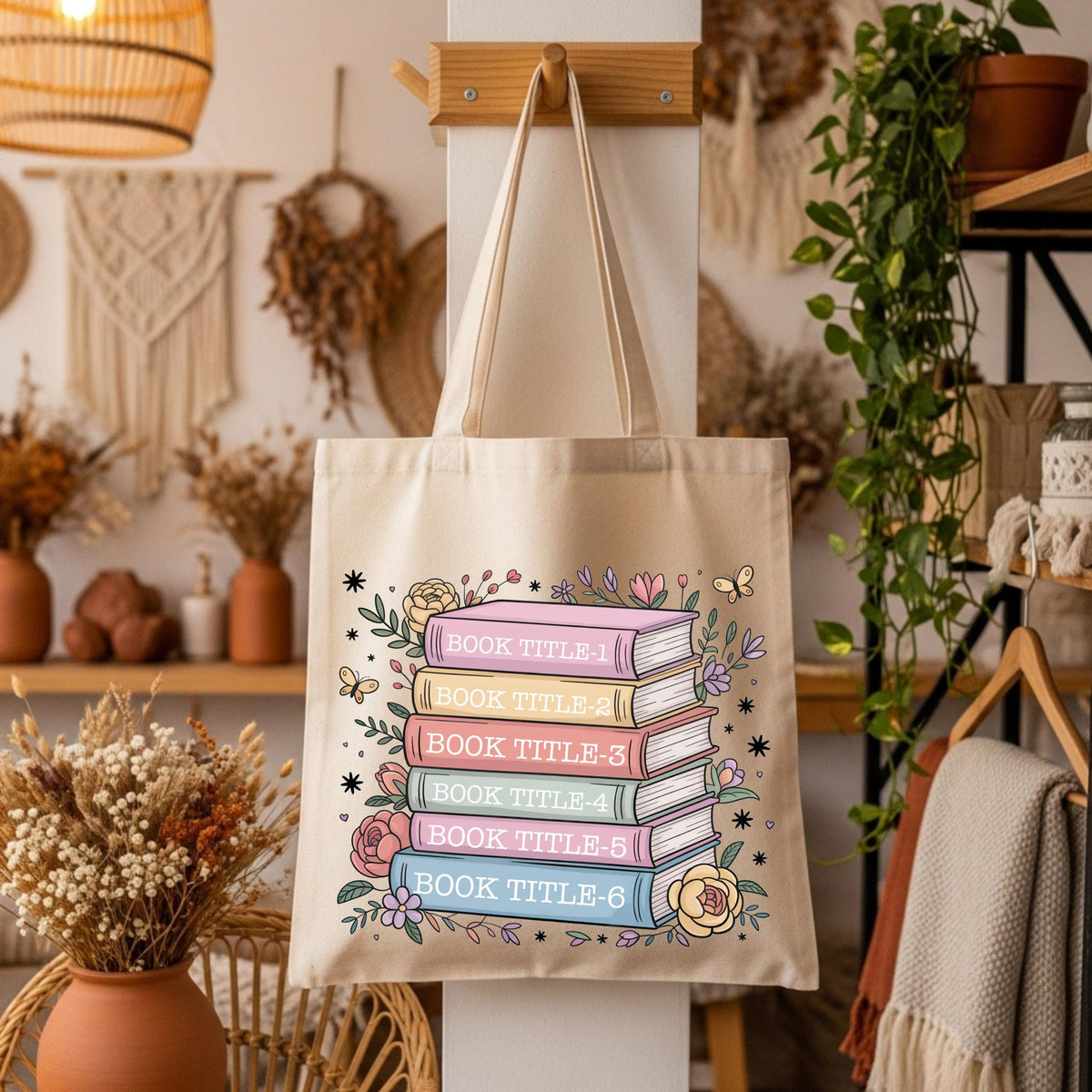 Custom Book Tote Bag, Personalized Bookish Tote Bag, Book Lover Gift Idea, Cute Bookworm Bag, Librarian Aesthetic Bag, Teacher Tote Bag