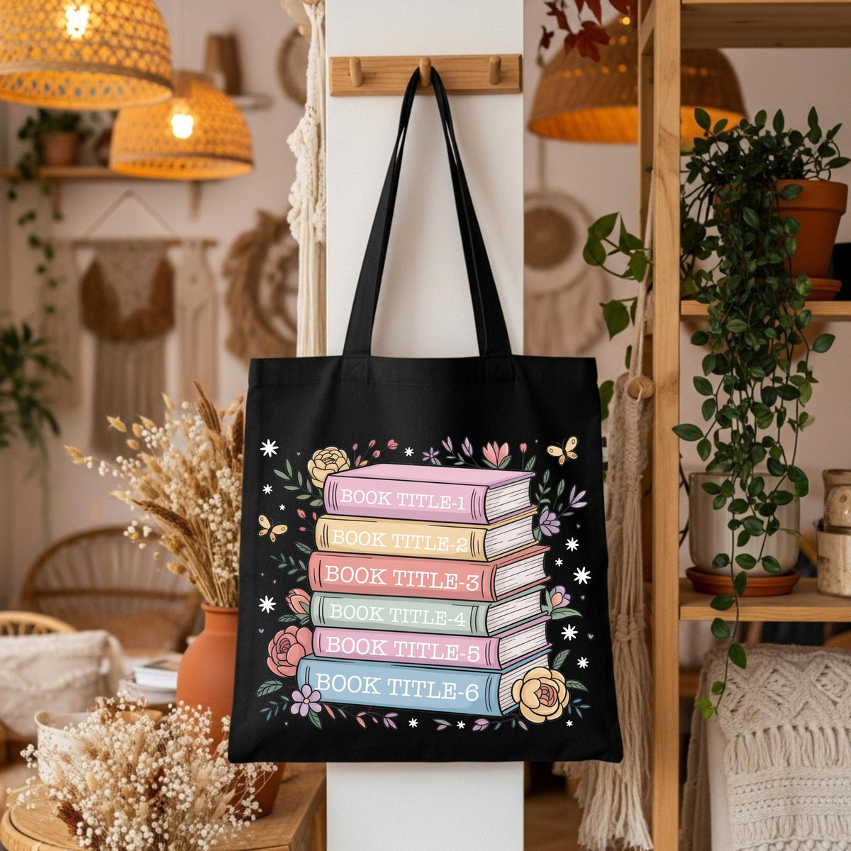 Custom Book Tote Bag, Personalized Bookish Tote Bag, Book Lover Gift Idea, Cute Bookworm Bag, Librarian Aesthetic Bag, Teacher Tote Bag