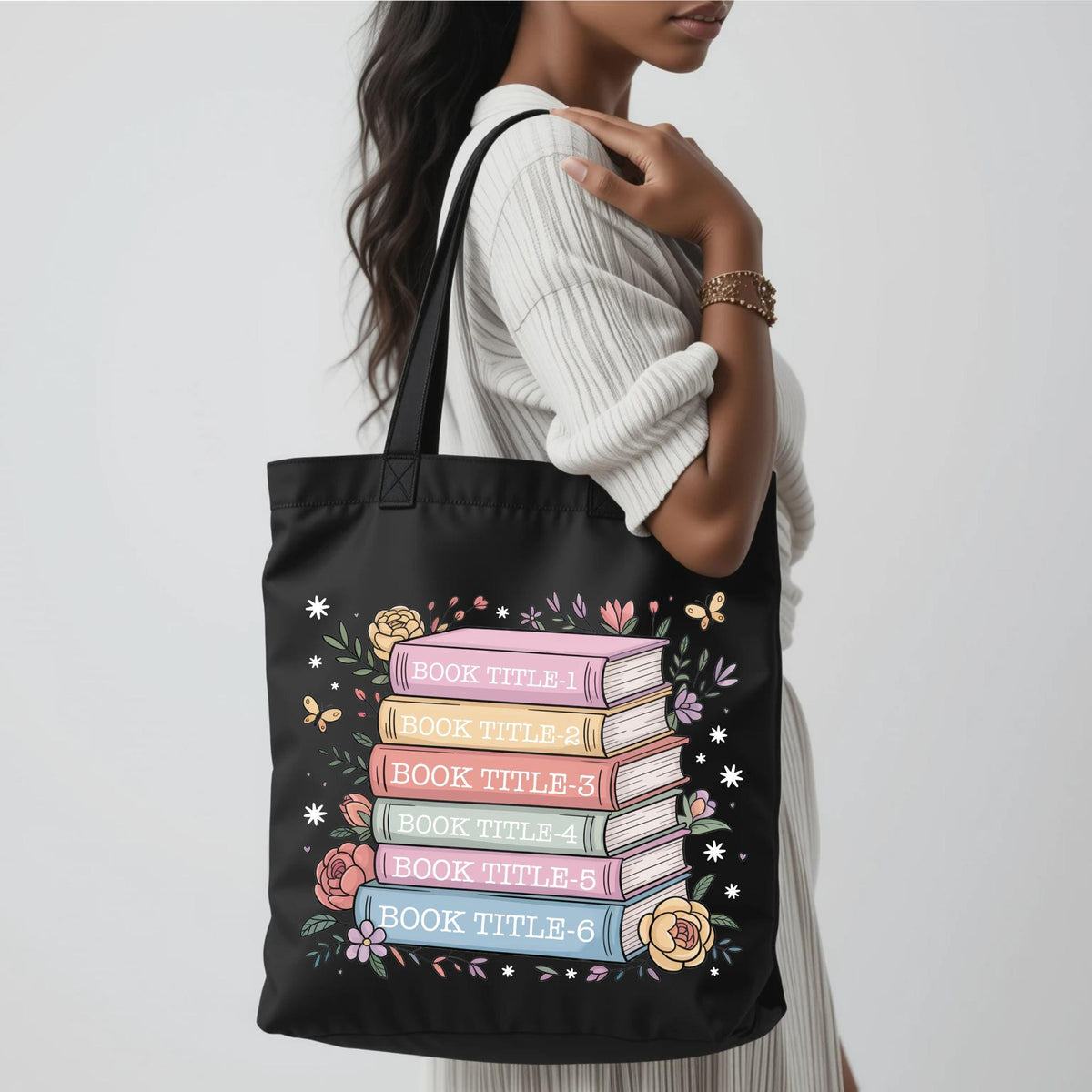 Custom Book Tote Bag, Personalized Bookish Tote Bag, Book Lover Gift Idea, Cute Bookworm Bag, Librarian Aesthetic Bag, Teacher Tote Bag