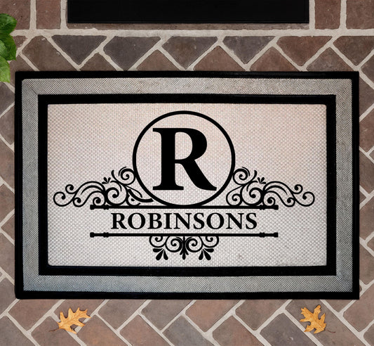 Personalized Family Name Doormat, Monogram Welcome Rug, Heavy-Duty Outdoor Entryway Mat