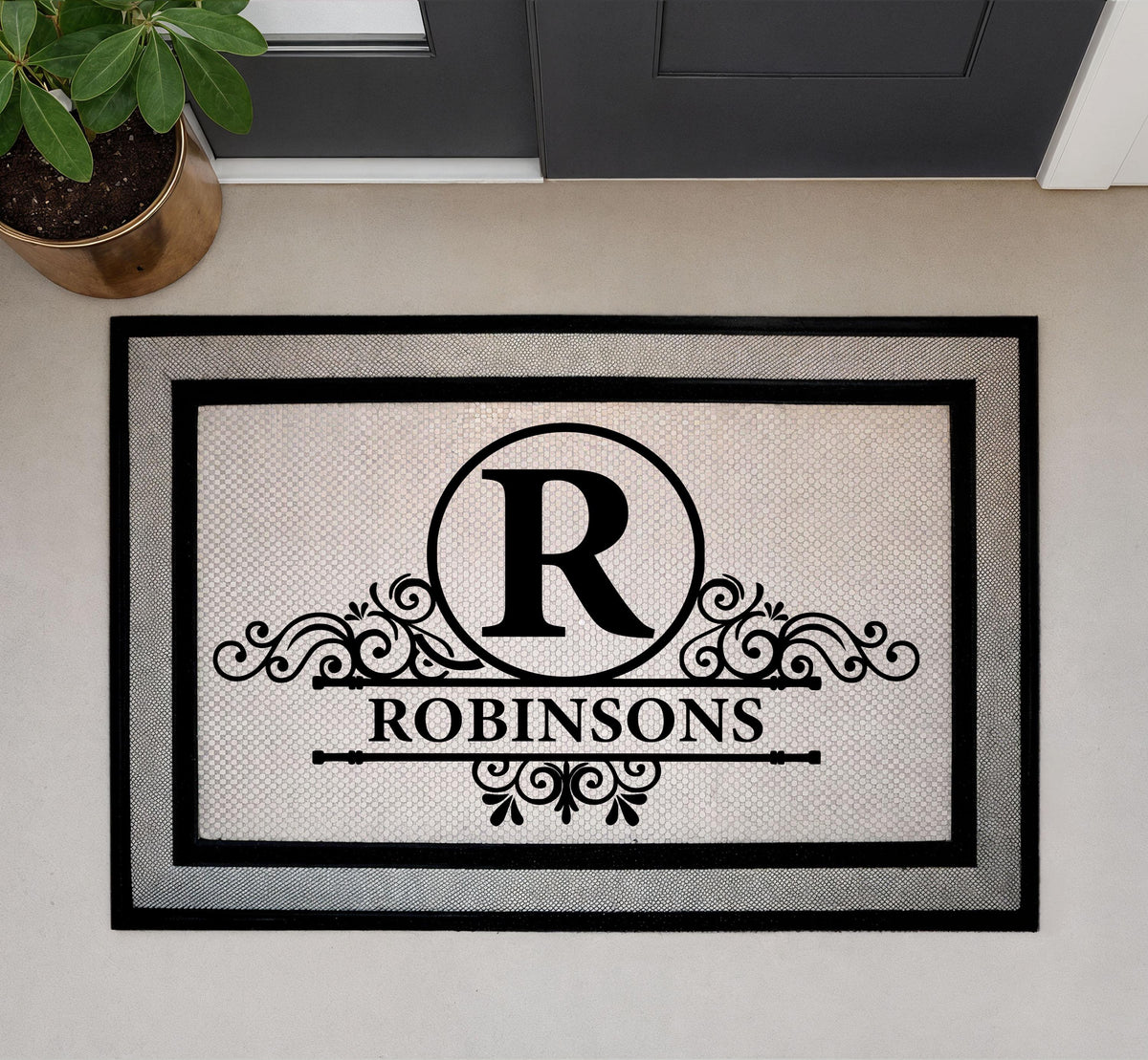 Personalized Family Name Doormat, Monogram Welcome Rug, Heavy-Duty Outdoor Entryway Mat