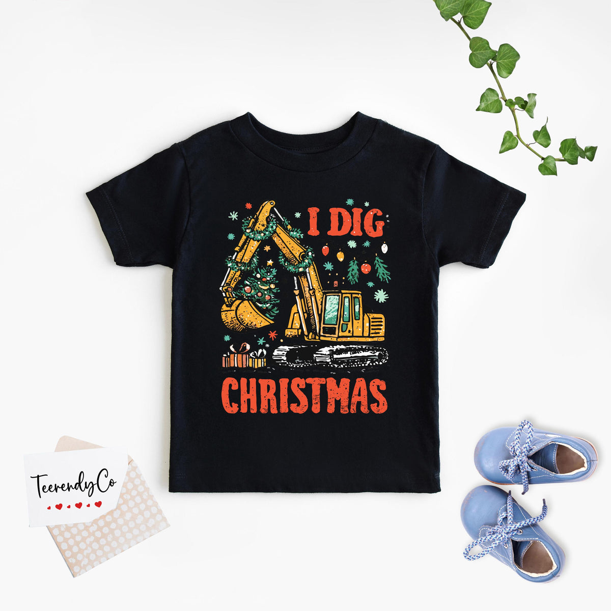I Dig Christmas Shirt, Christmas Boys T-Shirt, Funny Christmas Kids Gift, Excavator Lover Christmas Sweatshirt, Toddler XMAS Tee