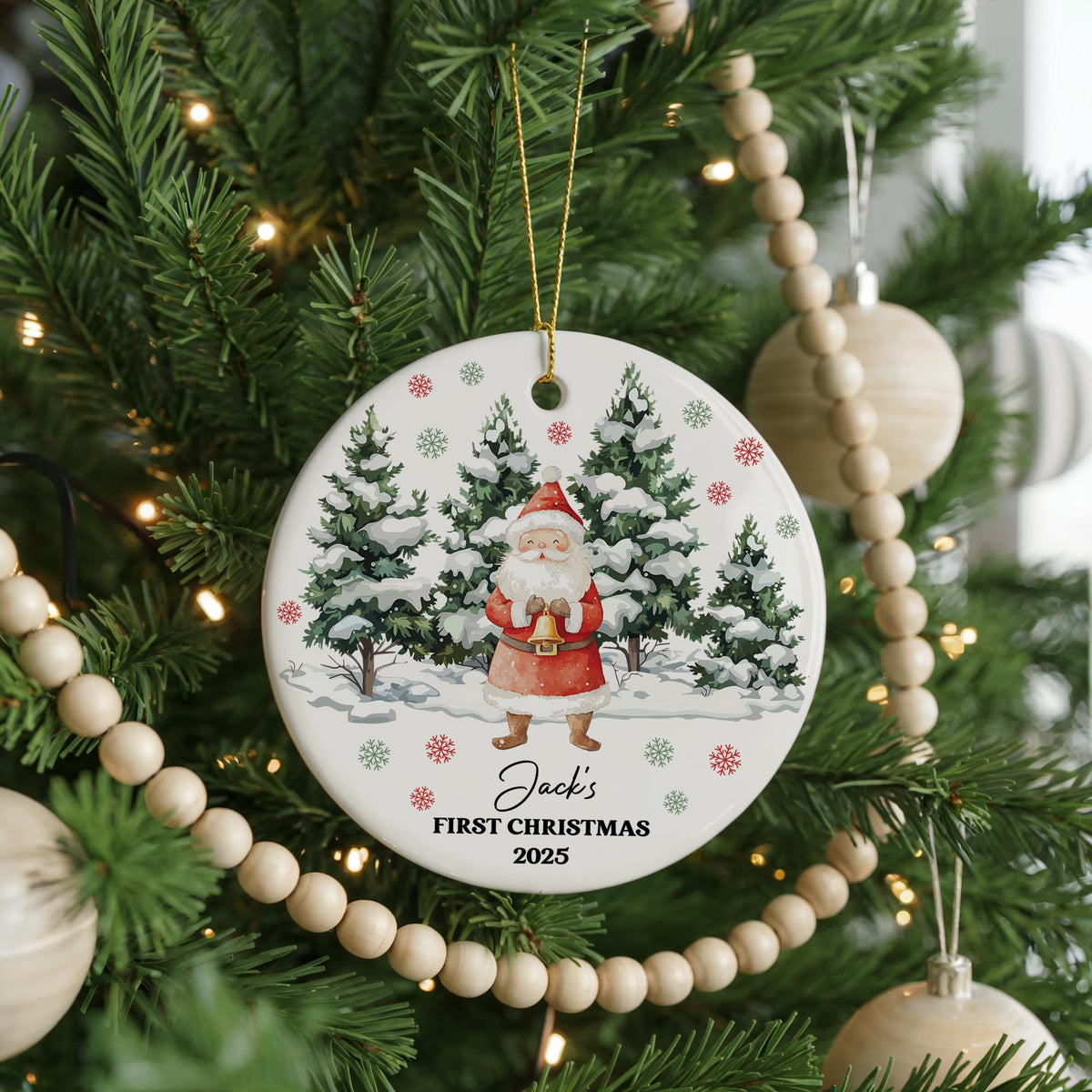 Personalized Baby's First Christmas Ornament, Ceramic Keepsake