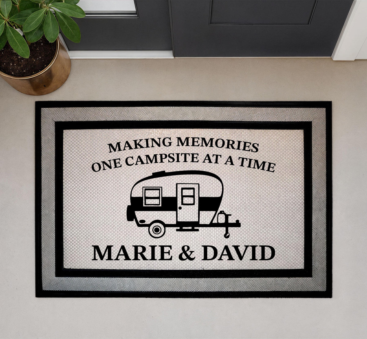 Making Memories One Campsite At A Time Doormat, Personalized Camper Door Mat