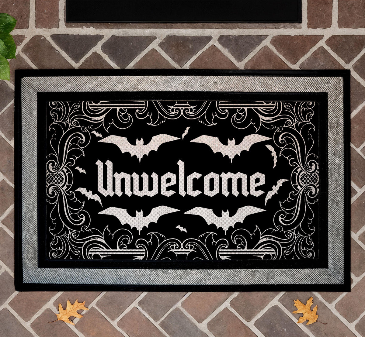 Unwelcome Bat Doormat, Gothic Spooky Home Decor, Vampire Bat Entry Mat