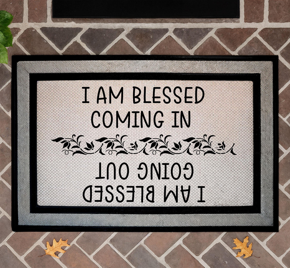 I am Blessed Coming In And Going Out Doormat, Inspirational Welcome Mat, Christian Home Decor