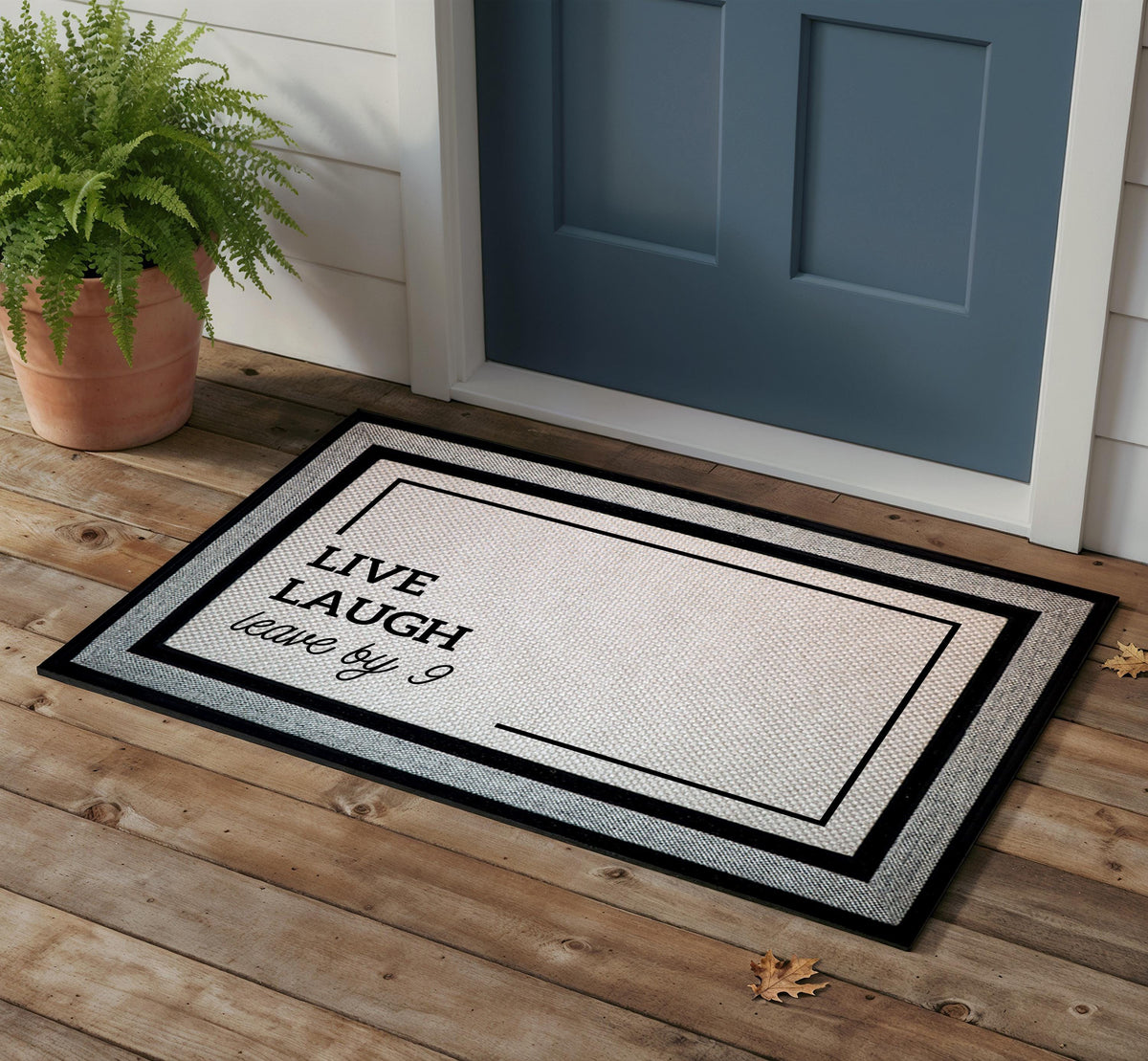 Live Laugh Leave By 9 Doormat, Funny Welcome Mat, Humorous Housewarming Gift