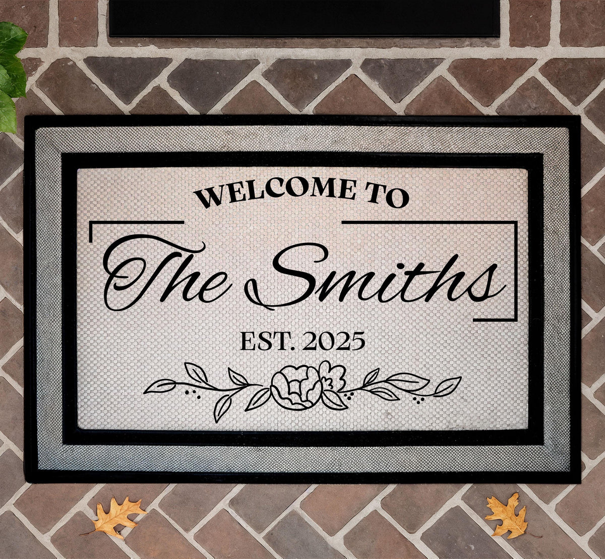 Custom Welcome to Our Home Doormat, Family Name & Est Year Door Mat