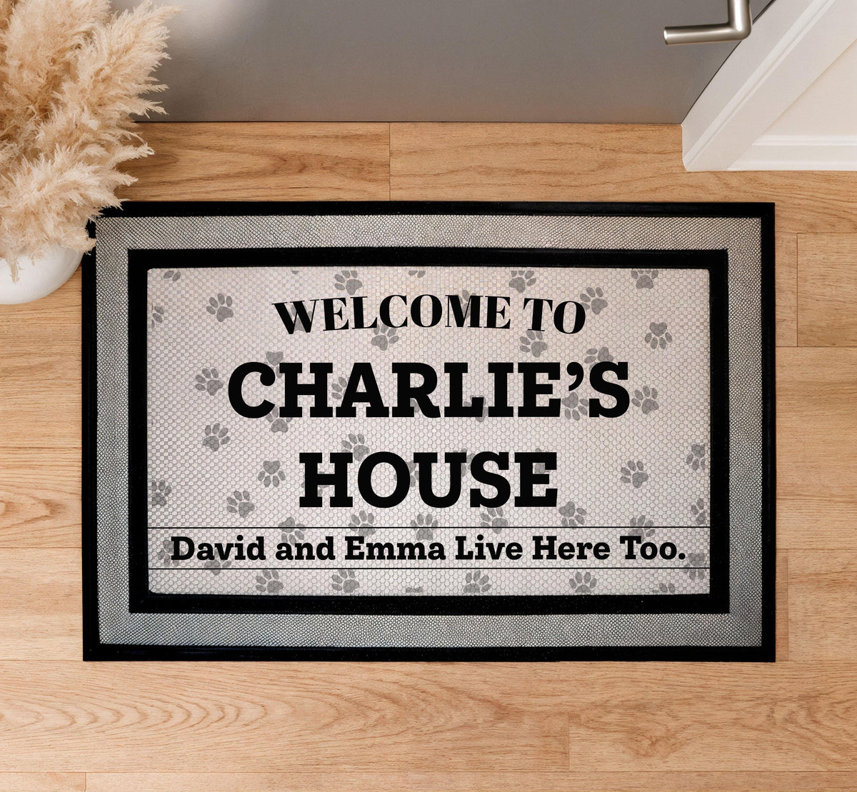 Custom Pet House Doormat, Personalized Dog Cat Name Welcome Mat