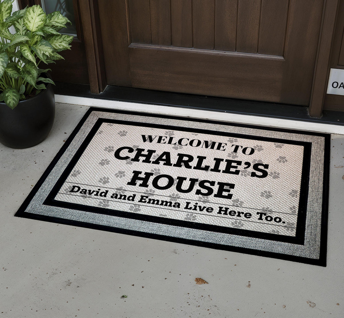 Custom Pet House Doormat, Personalized Dog Cat Name Welcome Mat