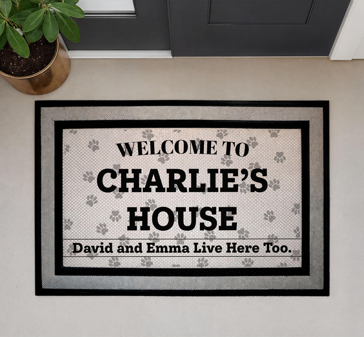 Custom Pet House Doormat, Personalized Dog Cat Name Welcome Mat