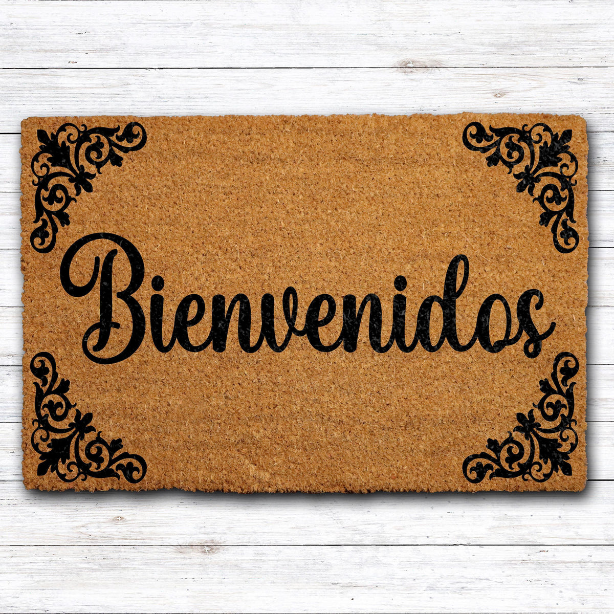 Bienvenidos Doormat, Elegant Spanish Welcome Mat, Cute Housewarming Gift