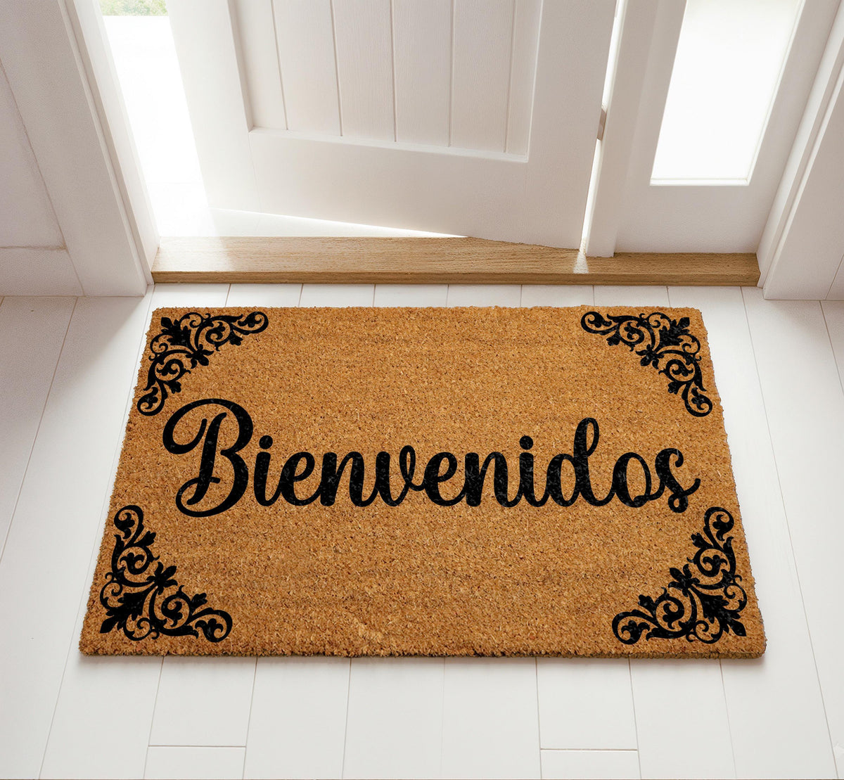 Bienvenidos Doormat, Elegant Spanish Welcome Mat, Cute Housewarming Gift