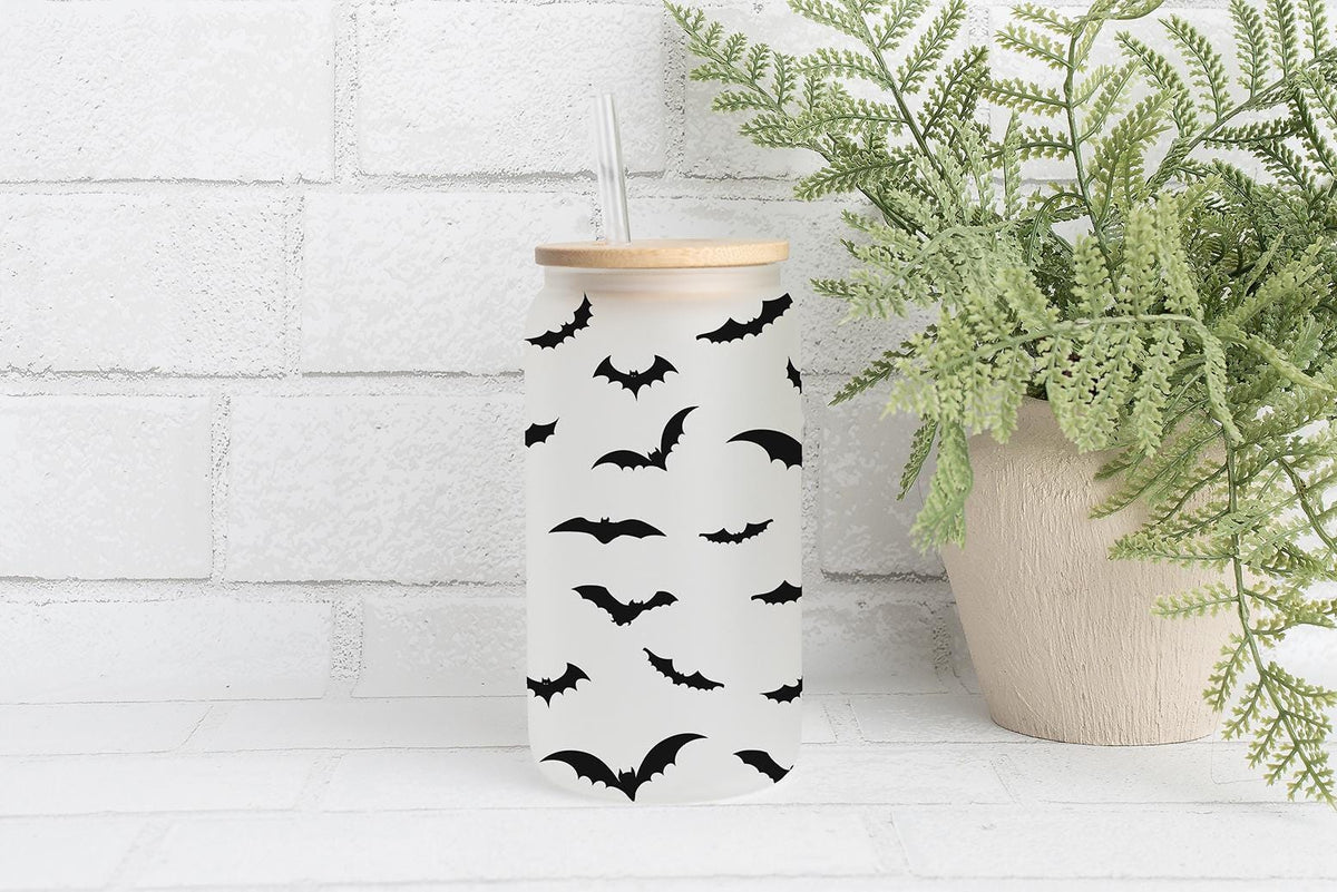 Spooky Bats Pattern Kids Lemonade Cup, Halloween Festive Cocktail Cup Tumbler