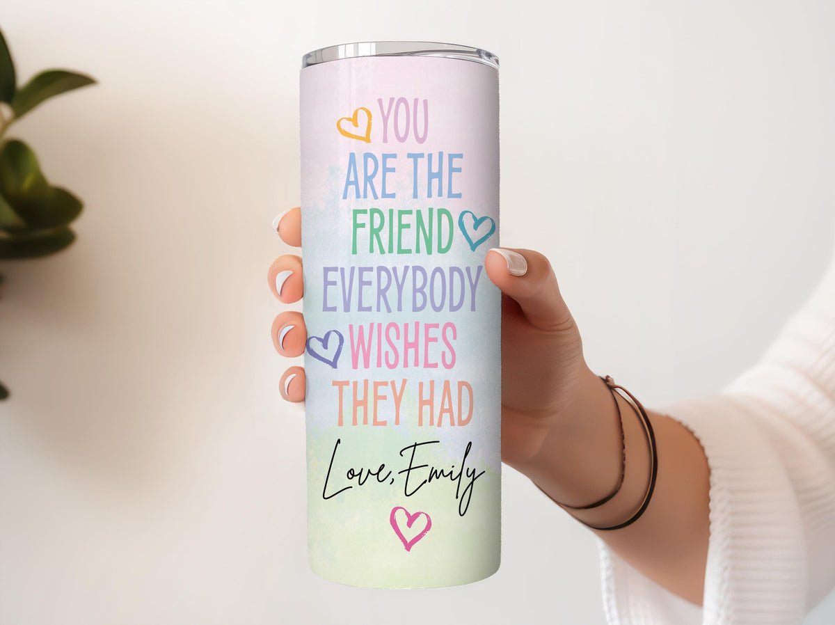 Customizable Colorful Bestie Tumbler With Straw