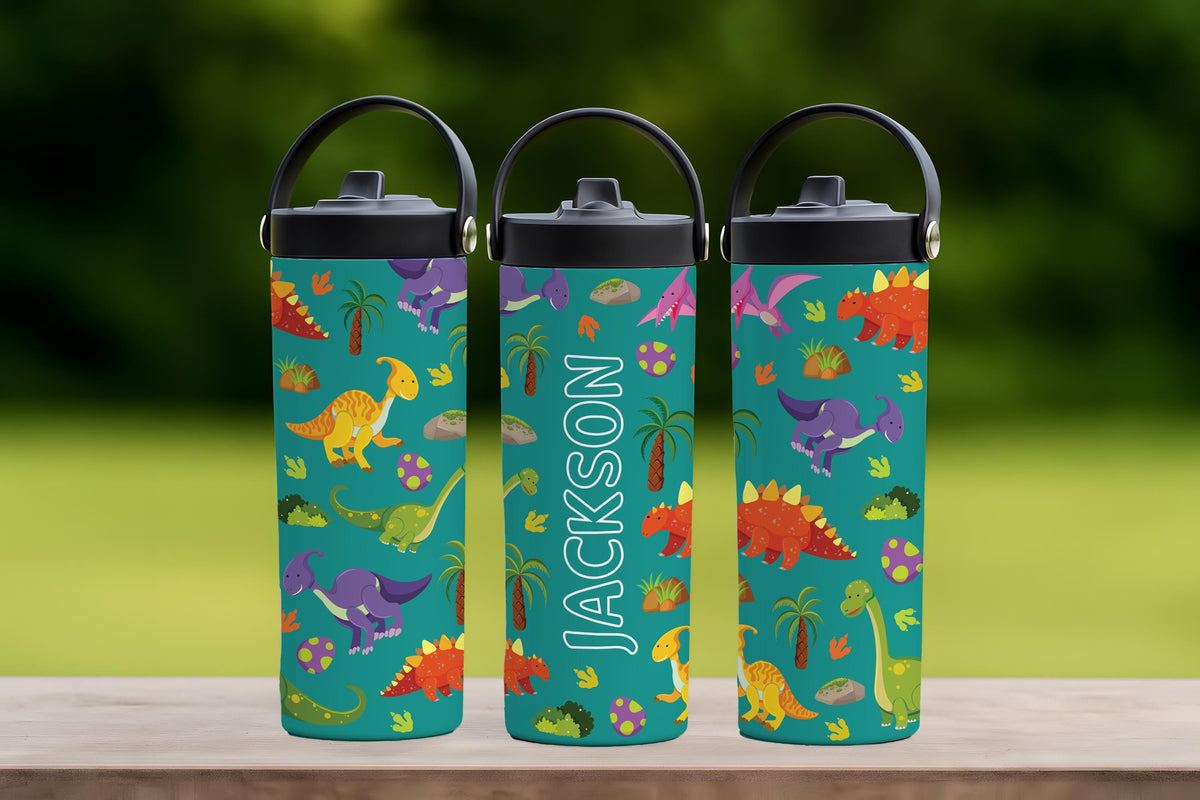 Custom Name Colorful Toddler Tumbler With Foldable Straw