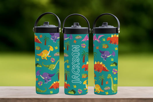 Custom Name Colorful Toddler Tumbler With Foldable Straw