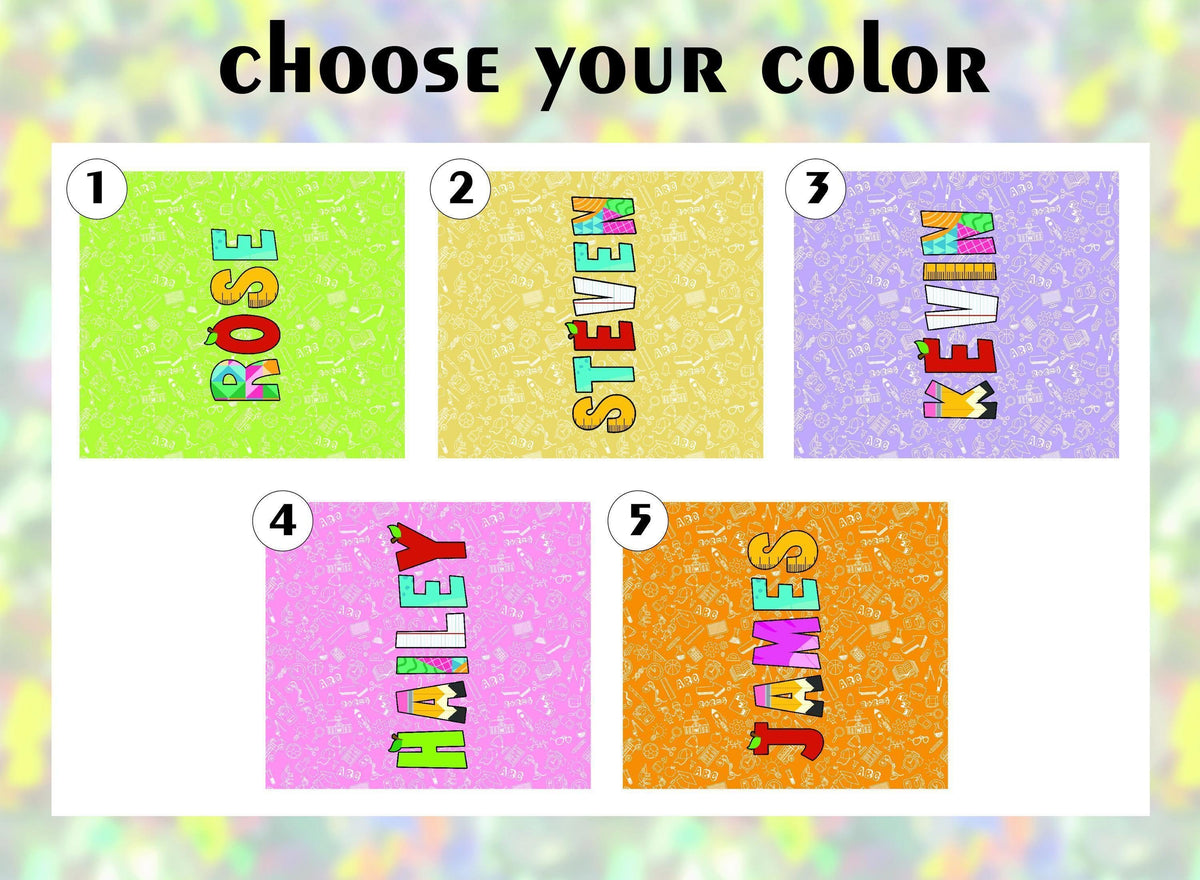 Personalized Back to School Student Tumbler With Foldable Straw