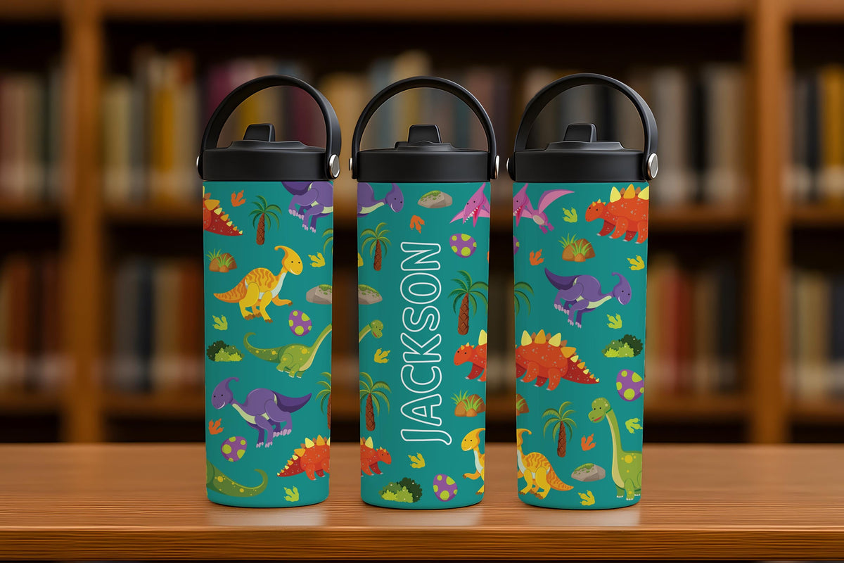 Custom Name Colorful Toddler Tumbler With Foldable Straw