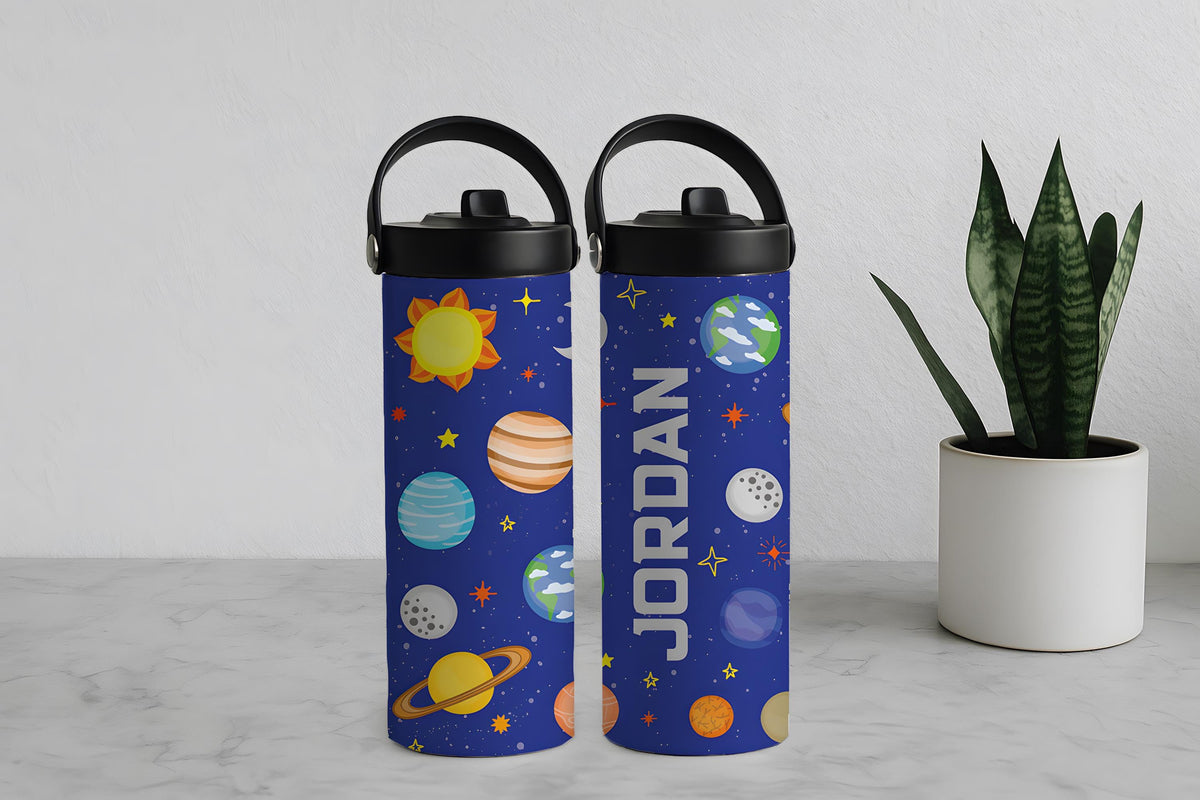 Customizable Colorful Patterns Kids Tumbler With Foldable Straw