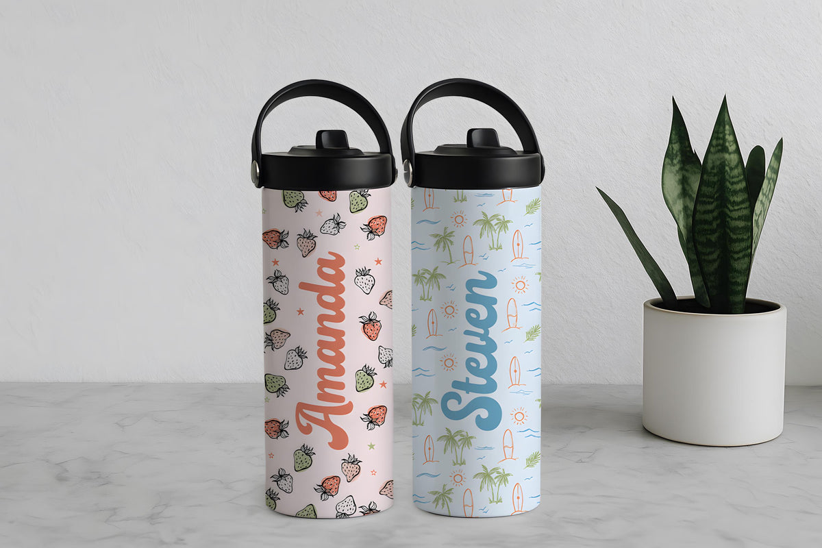 Custom Name Colorful Doodle Design Insulated Tumbler