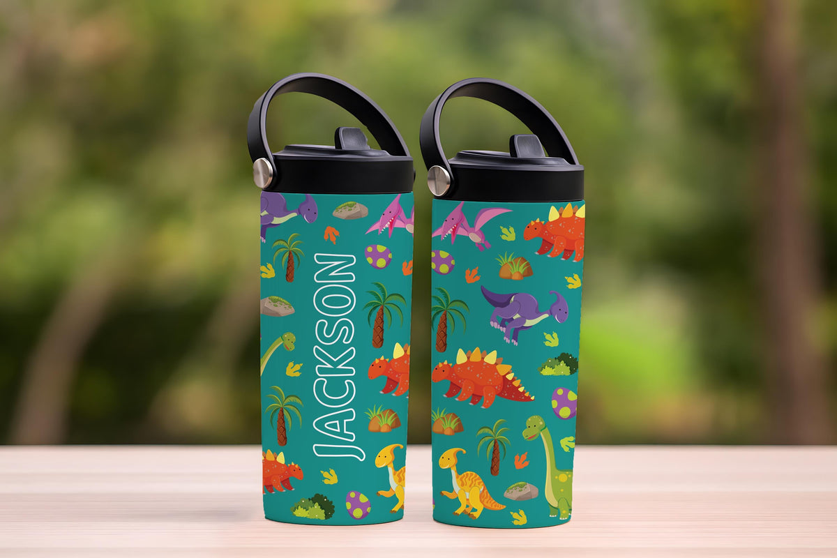 Custom Name Colorful Toddler Tumbler With Foldable Straw