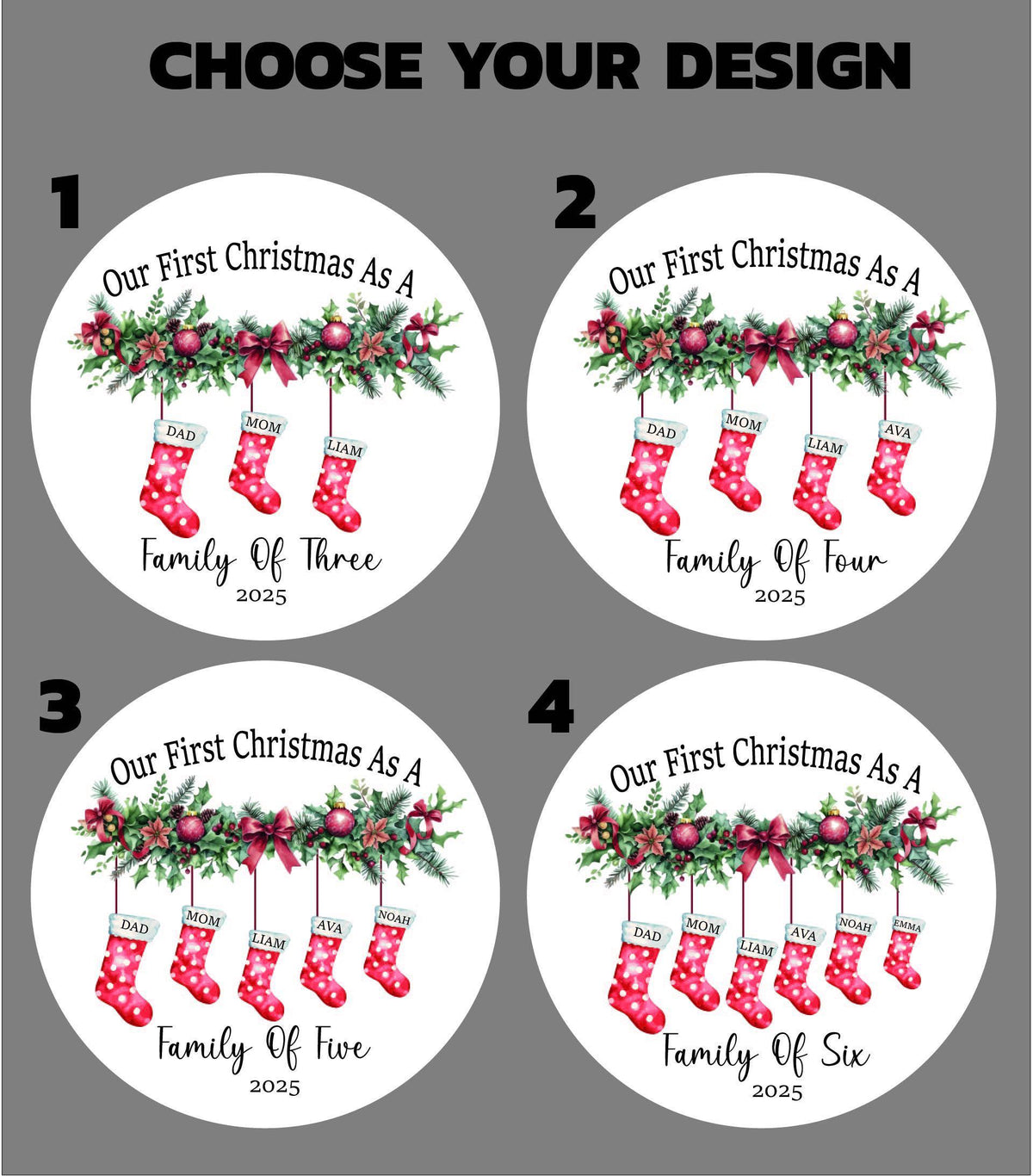 Personalized Family Christmas Ornament, First Christmas Keepsake