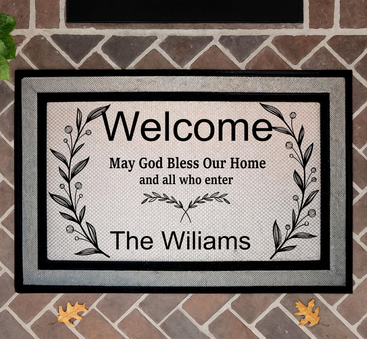 May God Bless Our Home Doormat, Custom Family Name Welcome Mat