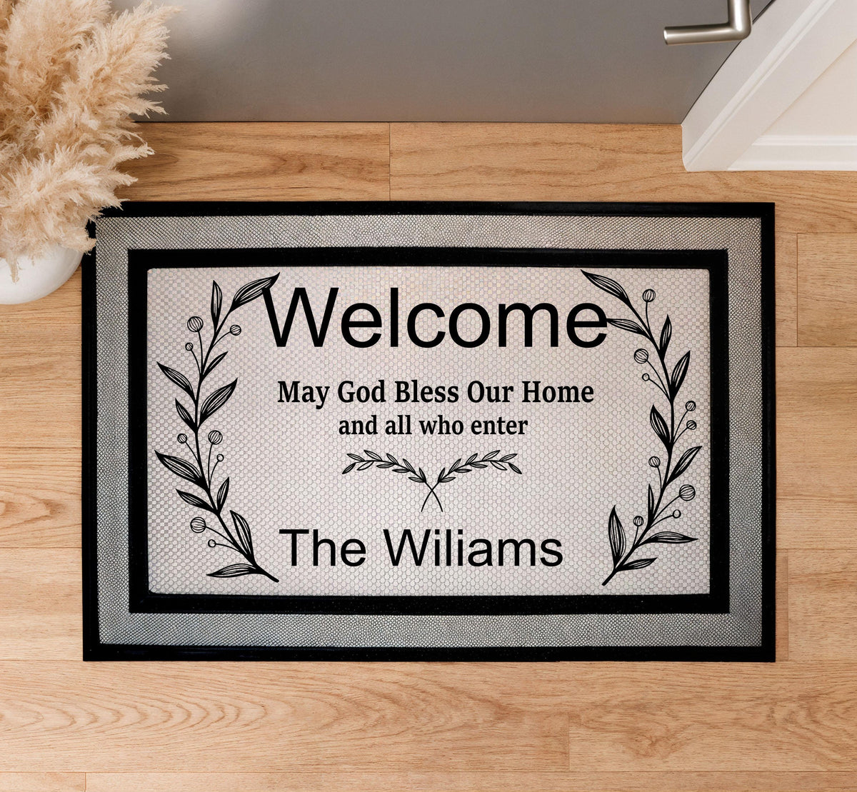 May God Bless Our Home Doormat, Custom Family Name Welcome Mat