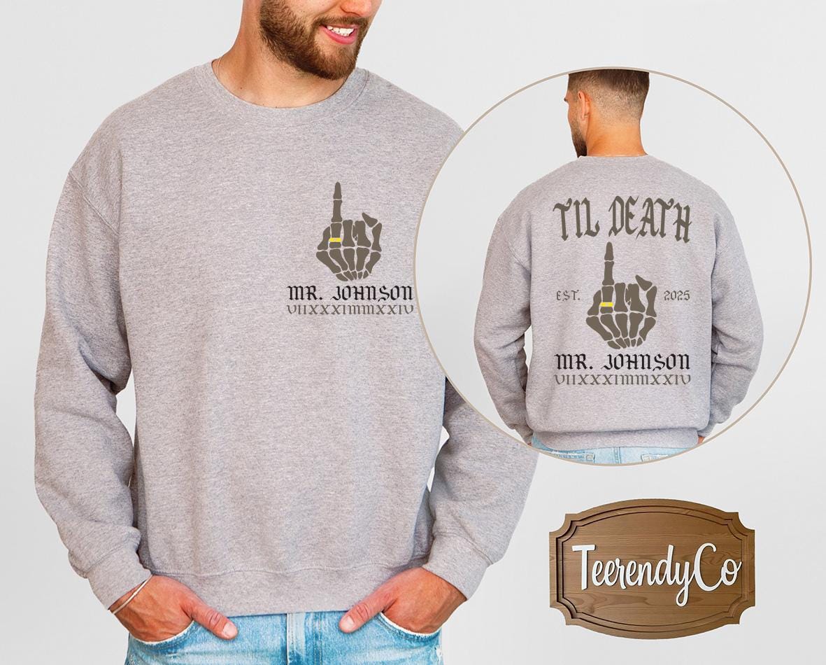 Mr. and Mrs. T-Shirt,Custom Bride Groom Shirt, Matching Husband and Wife Tee, Till Death T-Shirt, Newlywed Gift Shirt, Funny Wedding Tee