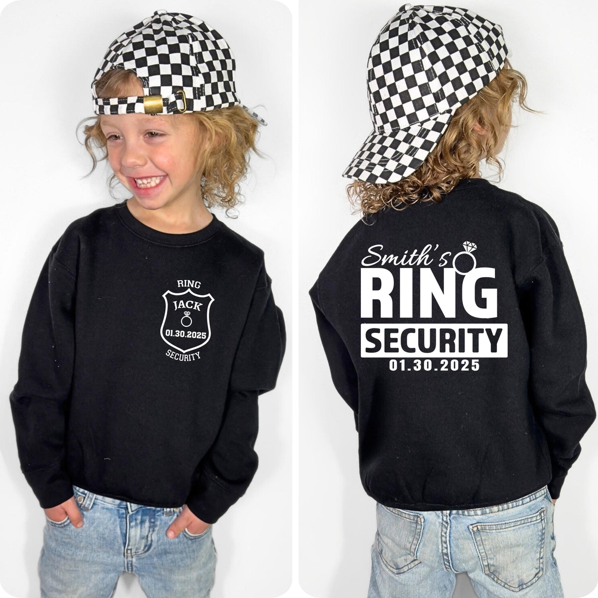 Custom Ring Security Shirt, Ring Bearer T-Shirt, Kids Bridal Party Tee, Wedding Ring Name Sweatshirt, Ring Bearer Toddler Tee