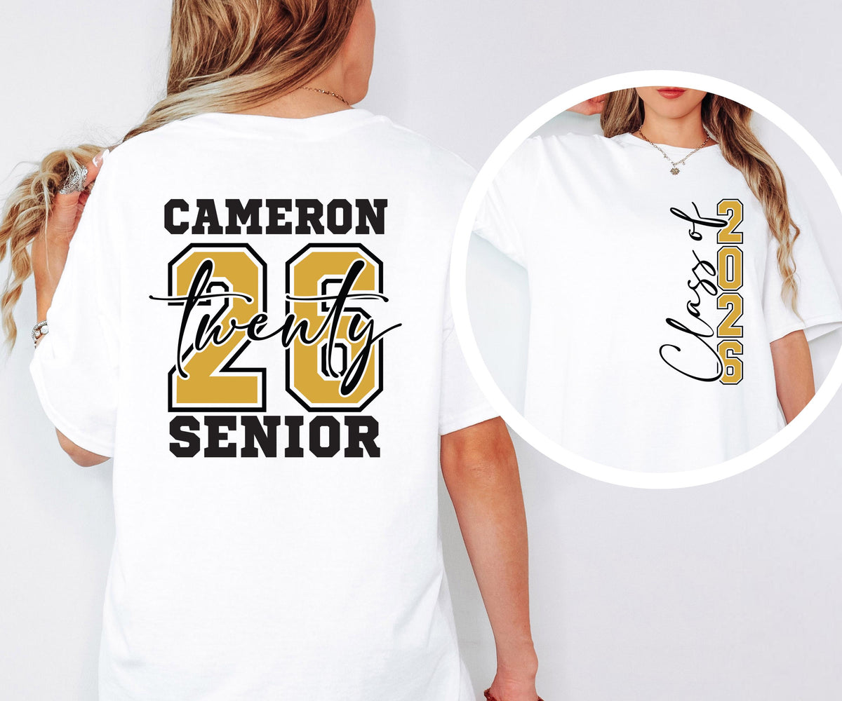 Custom Senior 2026 Shirt, Class Of 2026 Hoodie, Graduate 2026 Gift T-Shirt