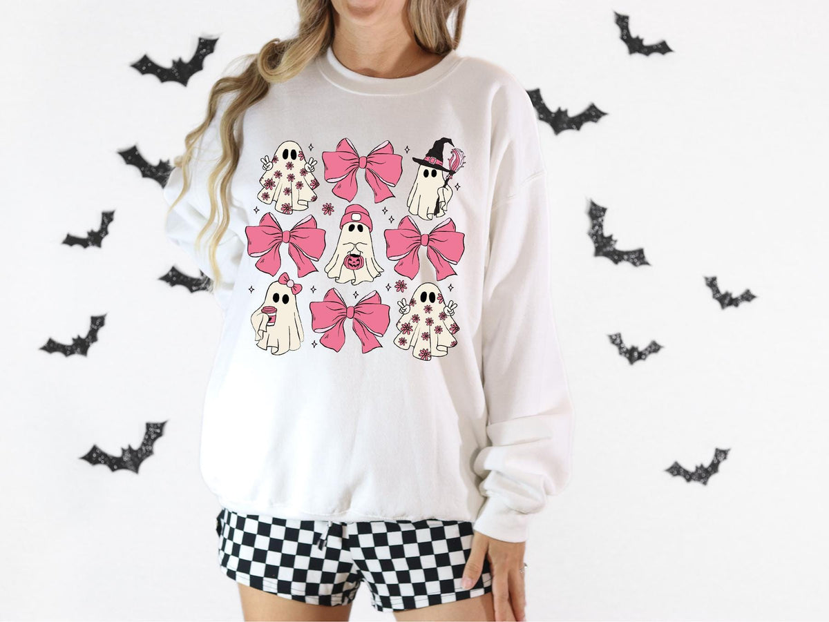 Coquette Ghost Girls Shirt, Halloween Girls Tee, Spooky Season Sweatshirt, Toddler Ghost Gift Tee, Fall Girl Trip Tee