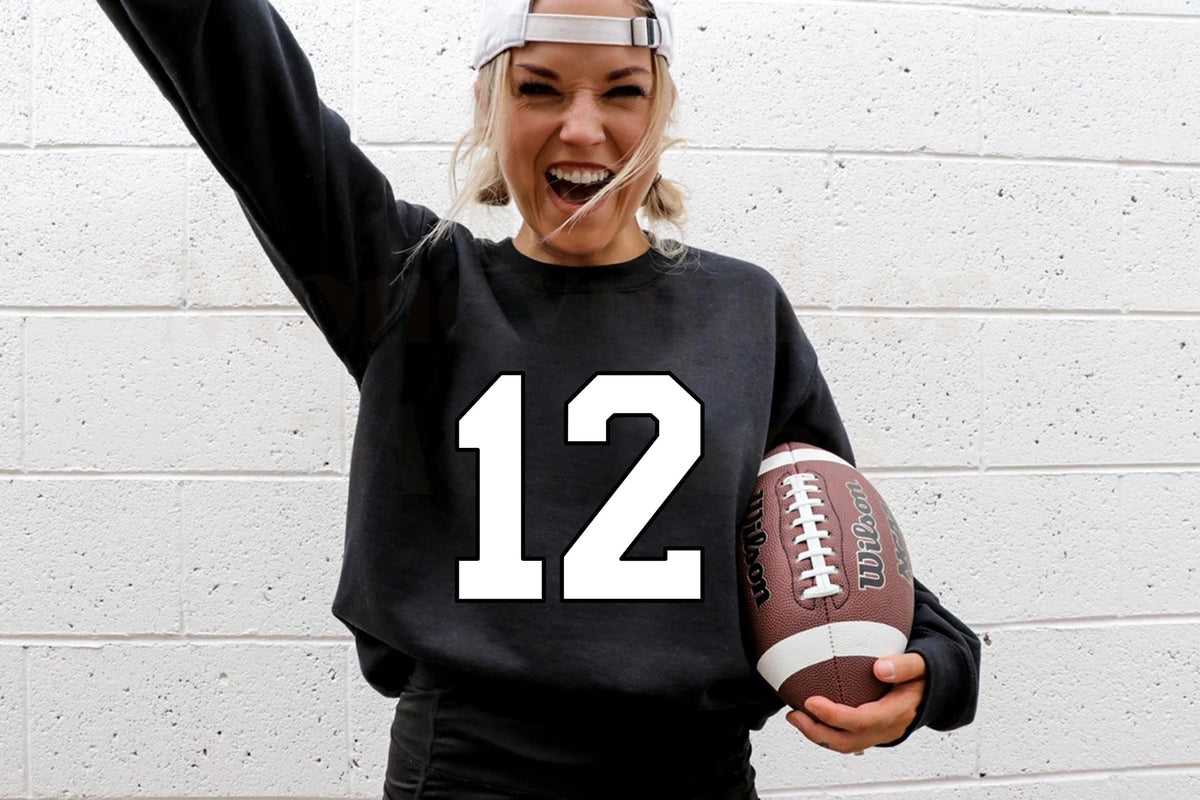 Custom Number Sweatshirt, Player Number Shirt, School Team Number Sweatshirt, College Football Tee