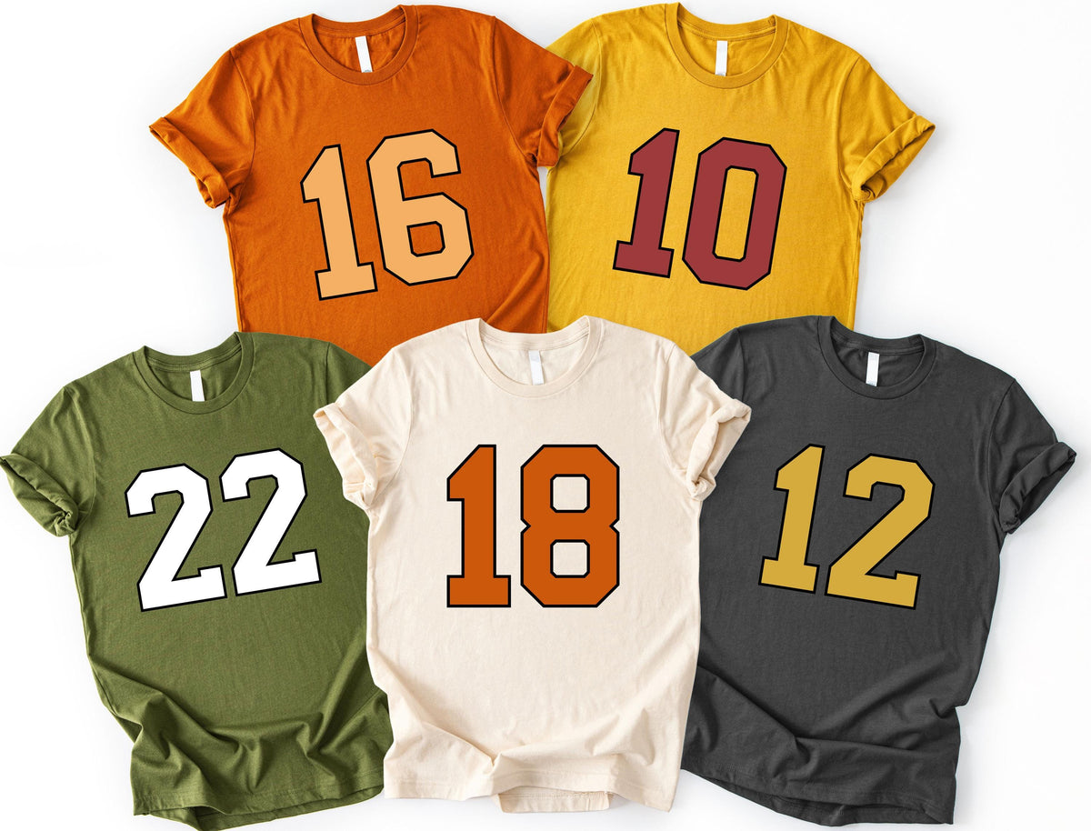 Custom Number Sweatshirt, Player Number Shirt, School Team Number Sweatshirt, College Football Tee
