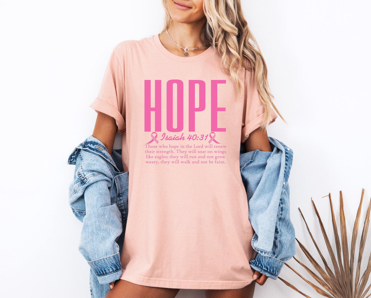 Breast Cancer Hope Shirt, Wear Pink Cancer Fighter Tee, Cancer Awareness Gift, Pink Month Tees, Motivational Sweatshirt