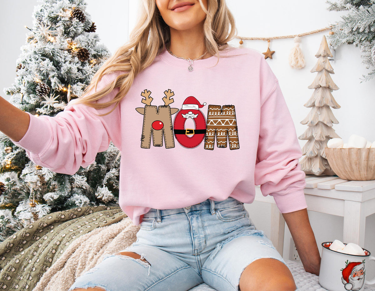 Christmas Family Name Shirt, Custom Santa Family Sweatshirt, Dada and Mama Holiday Hoodie, XMAS Family Matching T-shirt