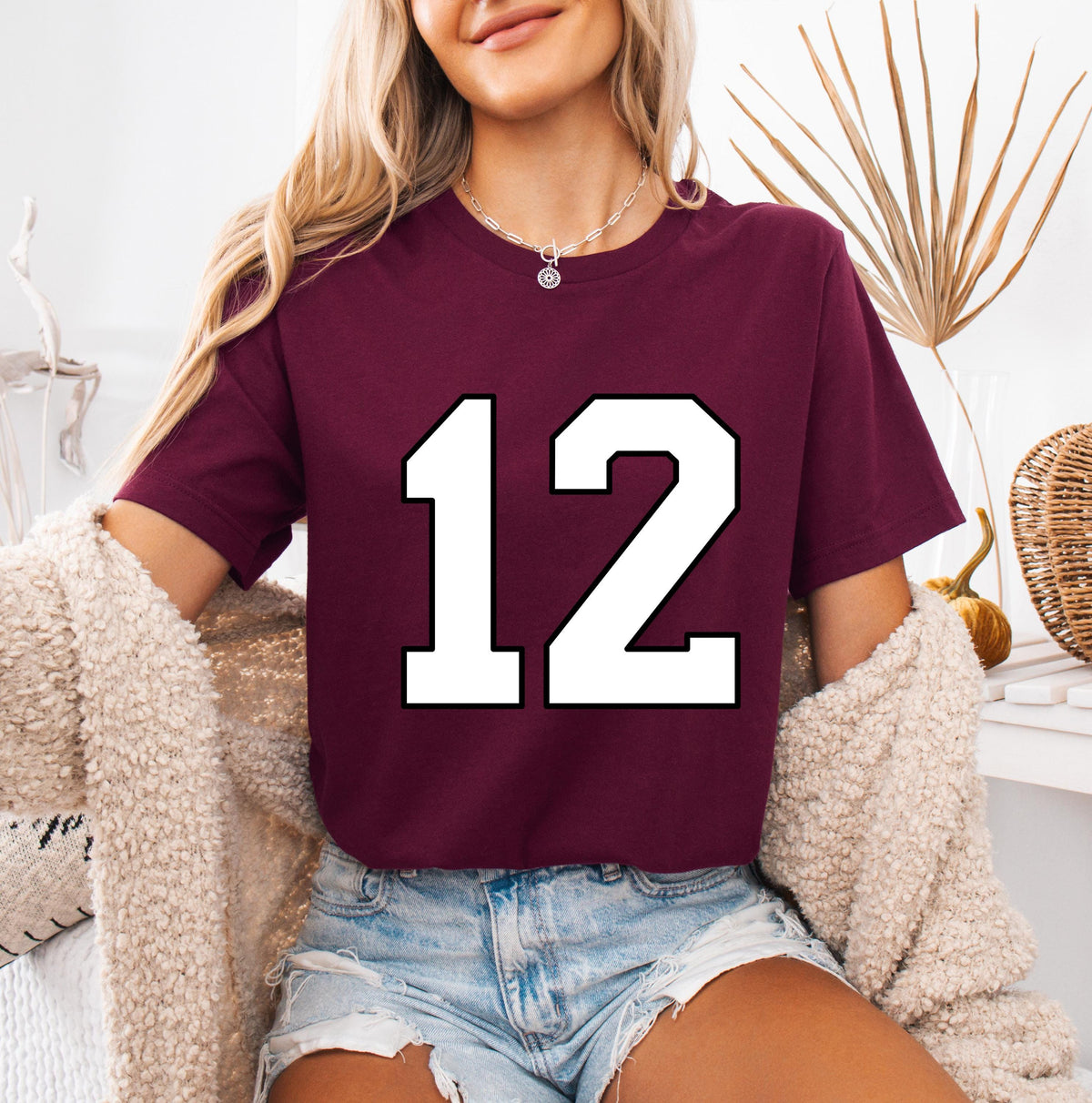 Custom Number Sweatshirt, Player Number Shirt, School Team Number Sweatshirt, College Football Tee