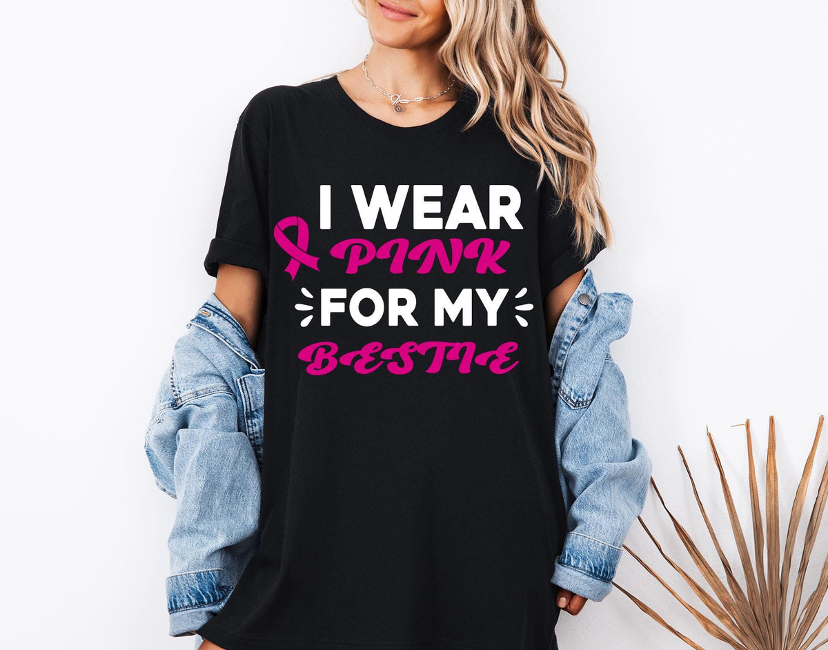 Breast Cancer Awareness Shirt, I Wear Pink Tee, Cancer Month T-Shirt, Breast Cancer Fight Gift, Cancer Support Sweatshirt