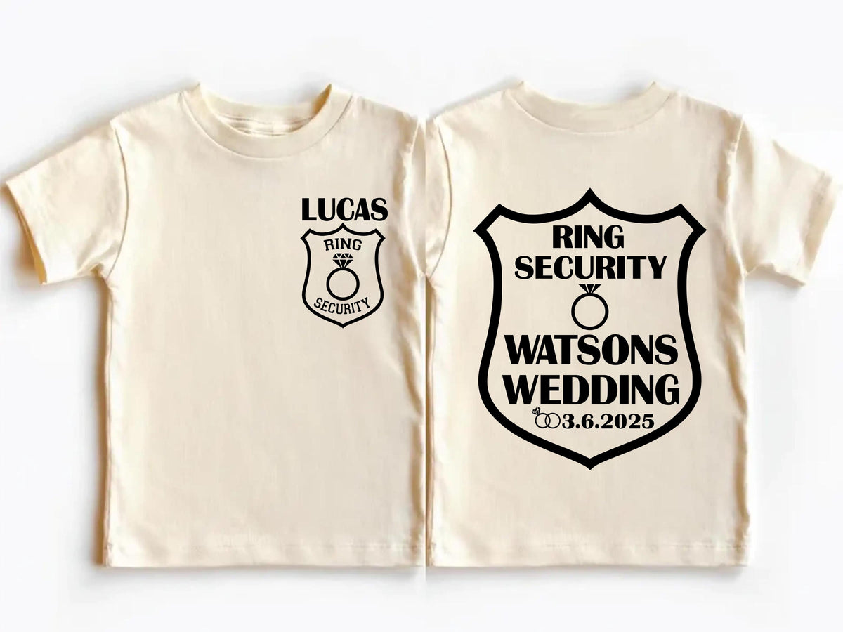 Custom Ring Security T-shirt, Toddler Wedding Tee, JR Groomsmen Sweatshirt, Personalized Kids Ring Bearer Gift, Wedding Ring Shirts