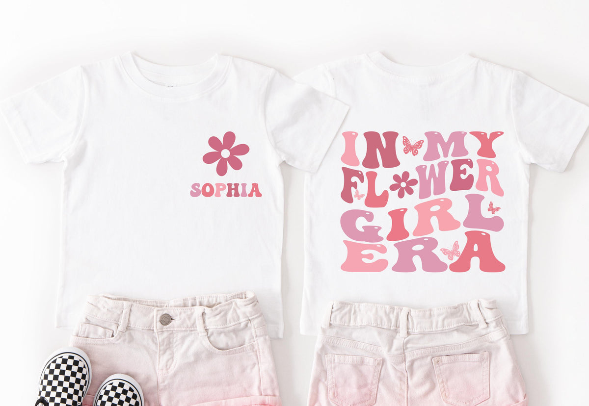 Flower Girl Shirt, Kids Bridesmaid Tee, Custom Wedding Toddler Sweatshirt, Junior Bridal Party Gift, In My Flower Girl Era Tees