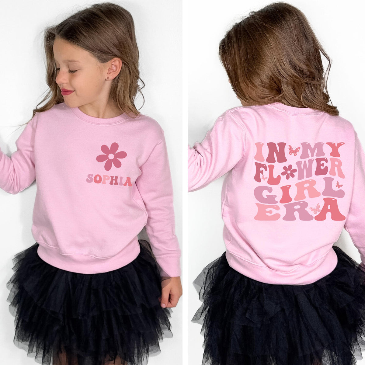 Flower Girl Shirt, Kids Bridesmaid Tee, Custom Wedding Toddler Sweatshirt, Junior Bridal Party Gift, In My Flower Girl Era Tees