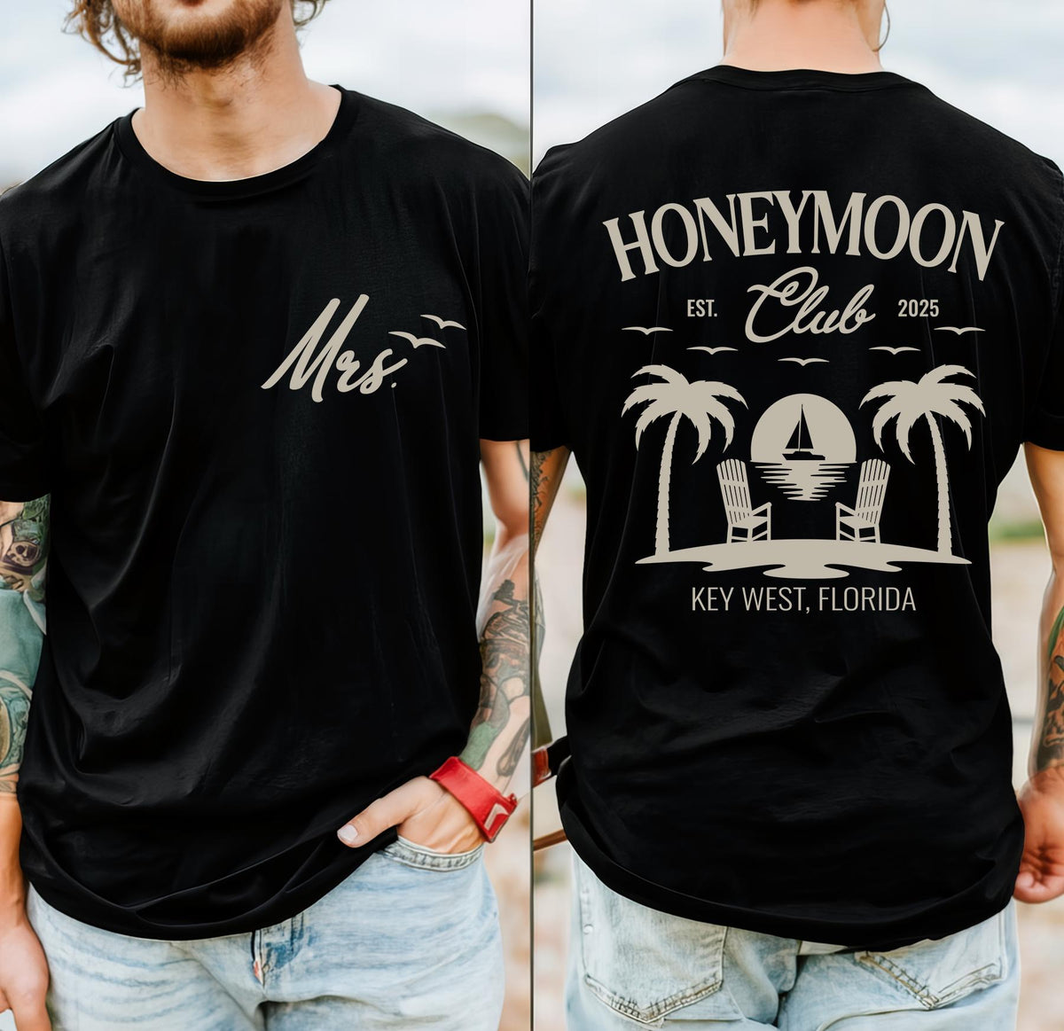 Custom Honeymoon Shirt, Mr and Mrs T-Shirt, Couple Matching T-Shirt, Honeymoon Trip Gift Tee, Just Married Shirt