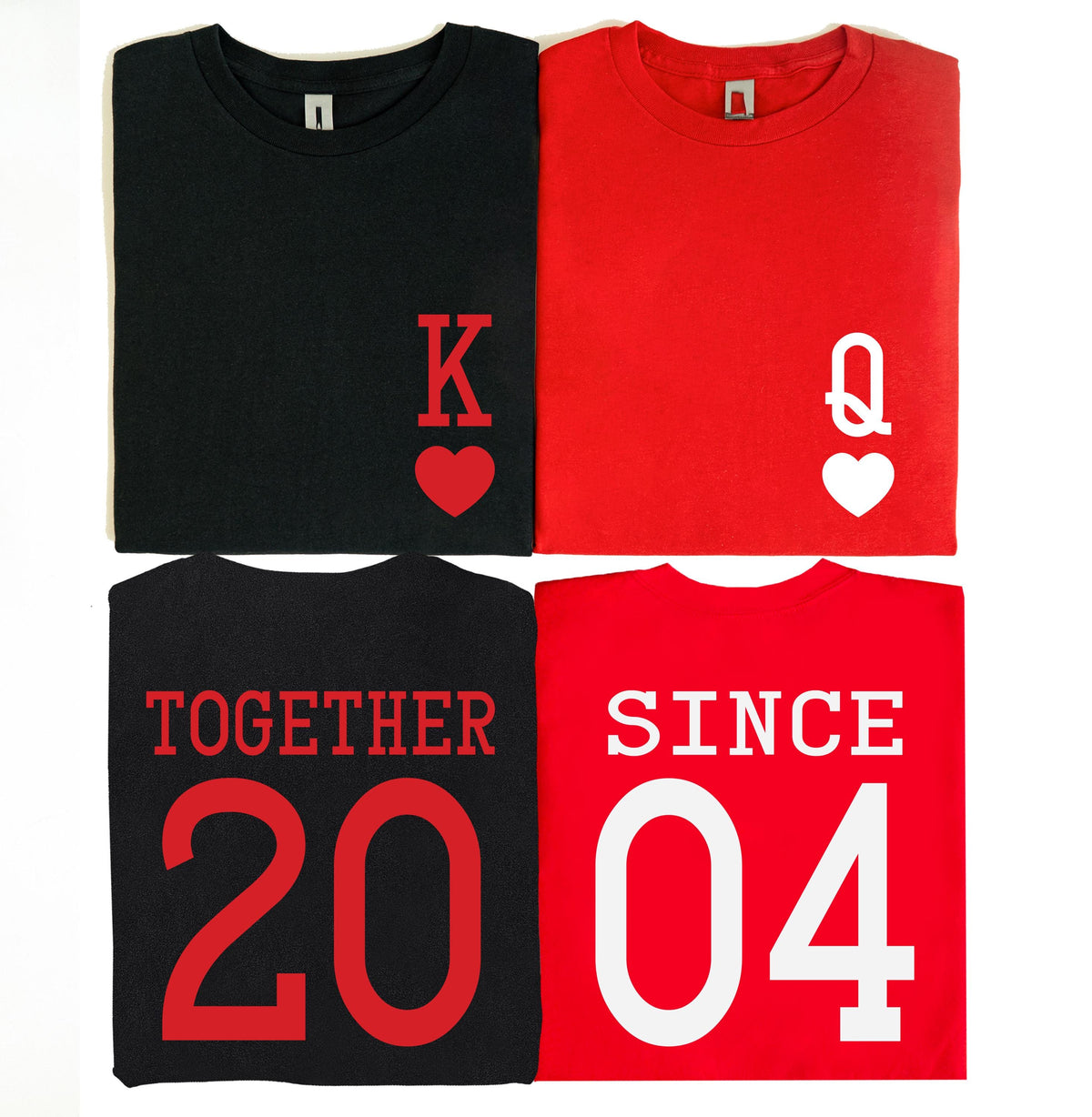 King & Queen Couple Shirts, Together Since Custom T-Shirt, Boyfriend Girlfriend Matching Tees, Valentines Day Gift Shirt, Anniversary TShirt