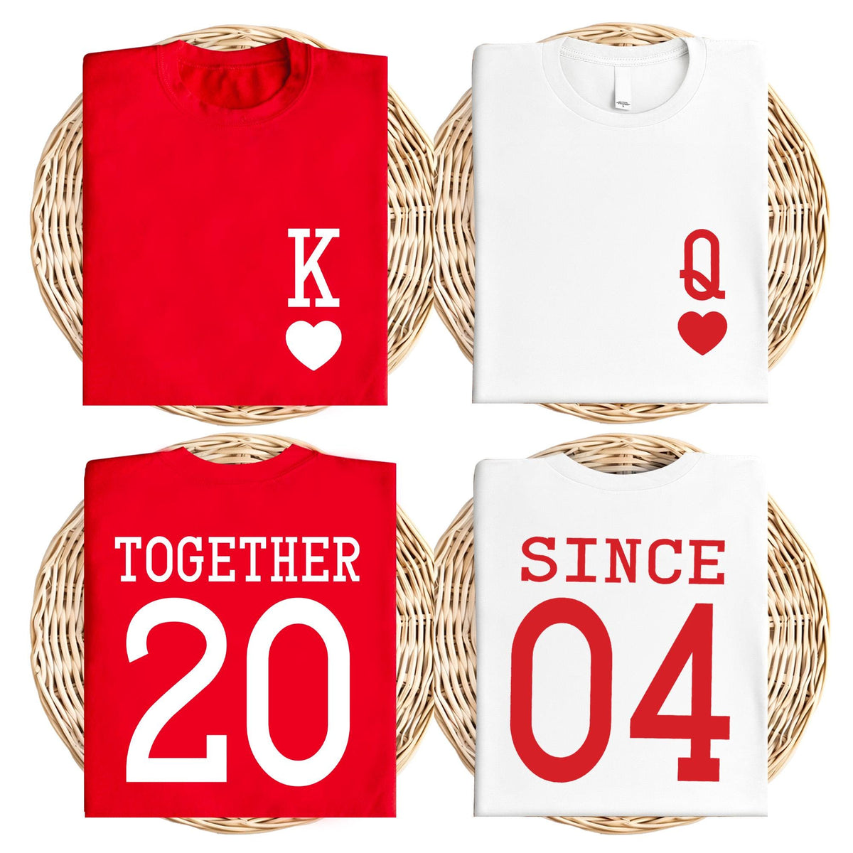 King & Queen Couple Shirts, Together Since Custom T-Shirt, Boyfriend Girlfriend Matching Tees, Valentines Day Gift Shirt, Anniversary TShirt