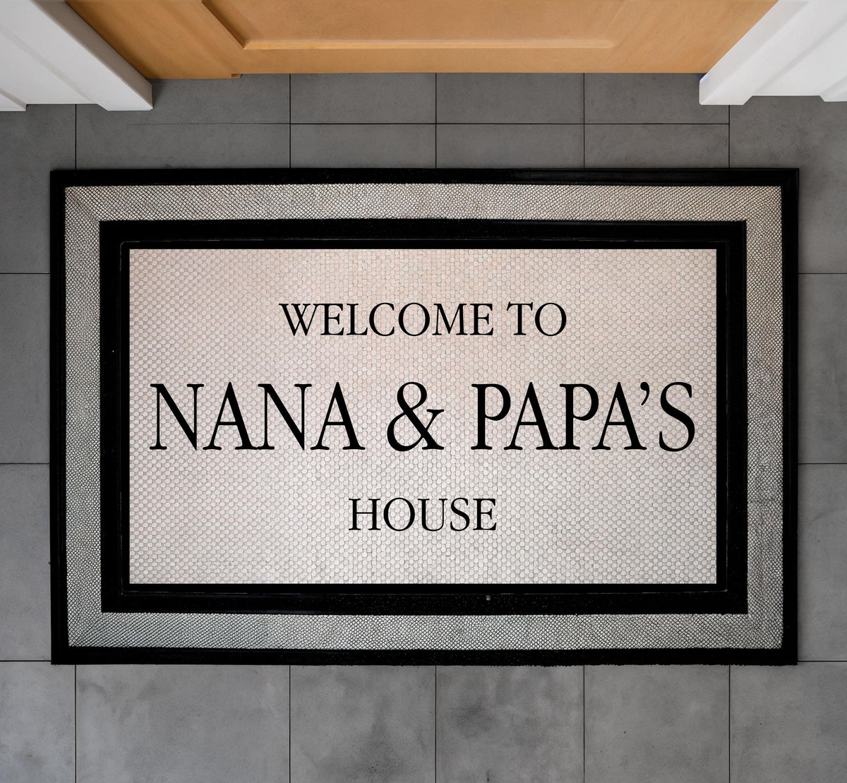 Welcome to Nana and Papa’s House Doormat, Custom Couple Names Welcome Mat, Personalized Grandparents Gift, Front Porch and Indoor Entry Mat