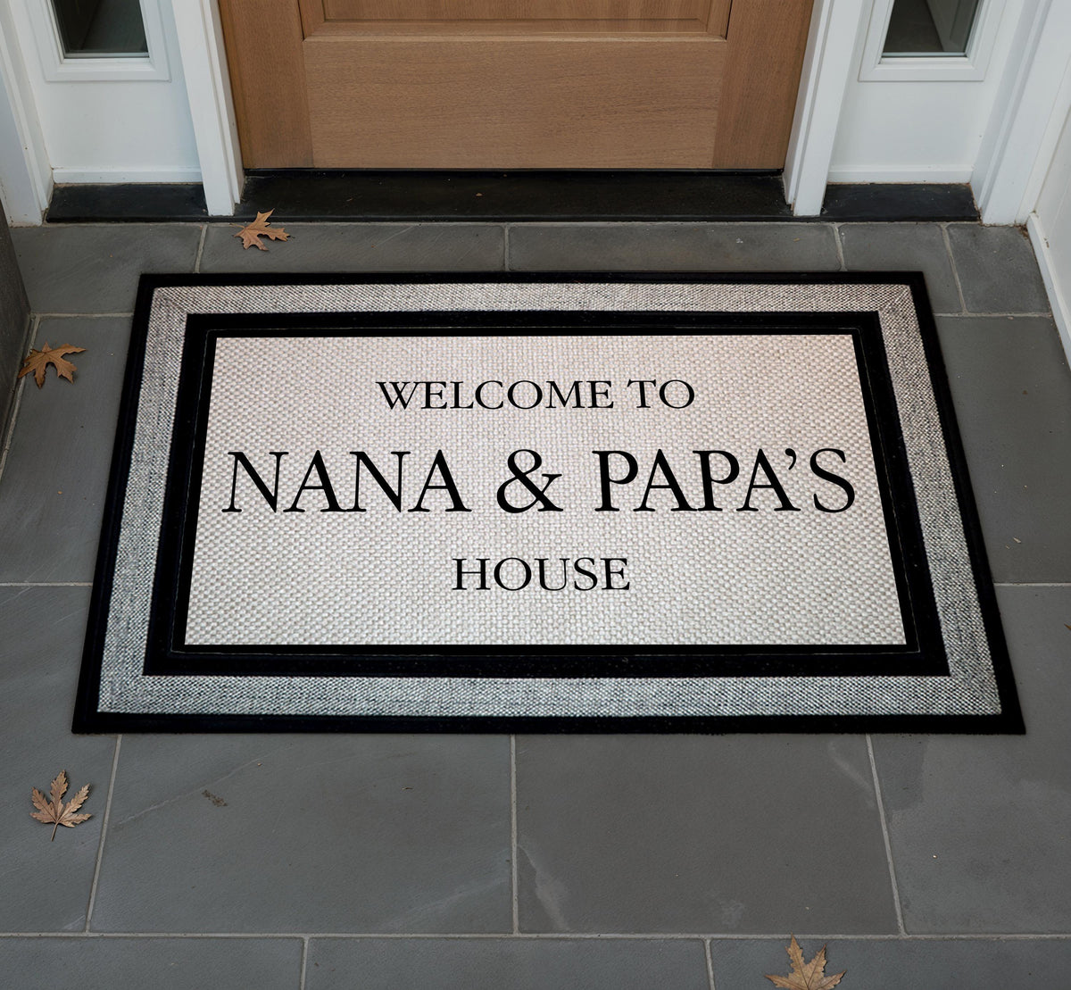 Welcome to Nana and Papa’s House Doormat, Custom Couple Names Welcome Mat, Personalized Grandparents Gift, Front Porch and Indoor Entry Mat
