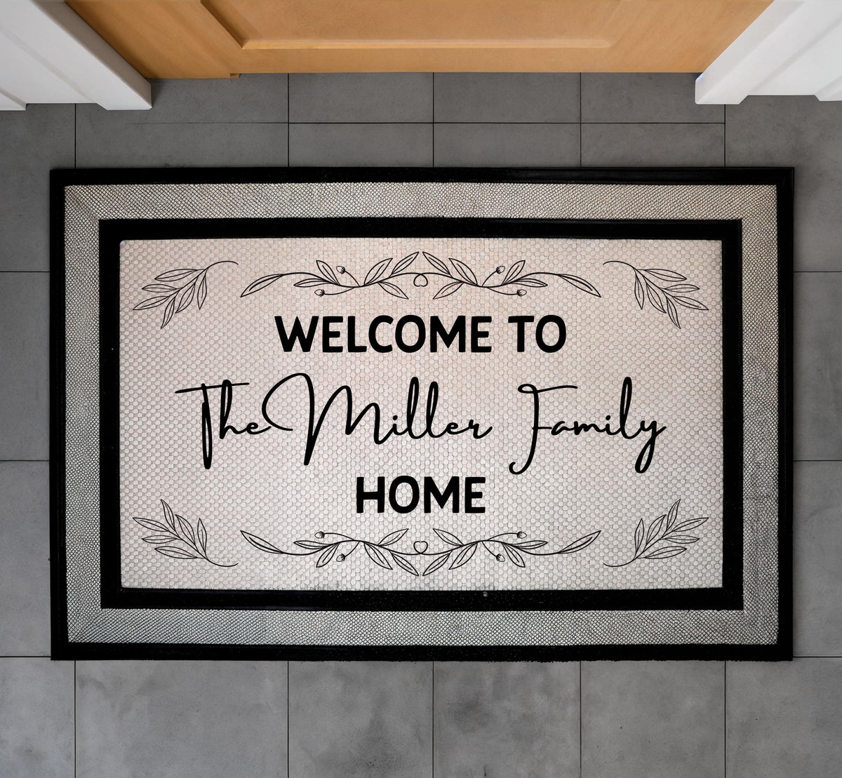Welcome To Our Home Doormat, Personalized Family Name Welcome Mat, Custom Front Porch Mat, Outdoor Entryway Mat, Housewarming Gift