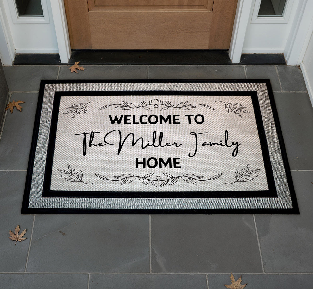 Welcome To Our Home Doormat, Personalized Family Name Welcome Mat, Custom Front Porch Mat, Outdoor Entryway Mat, Housewarming Gift
