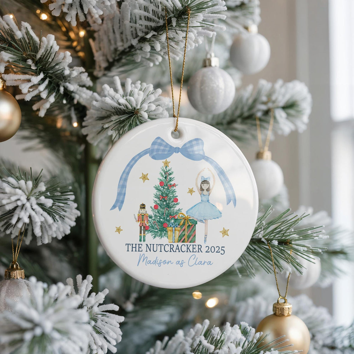 Personalized Nutcracker Ornament, Ballerina Christmas Keepsake, Custom Name